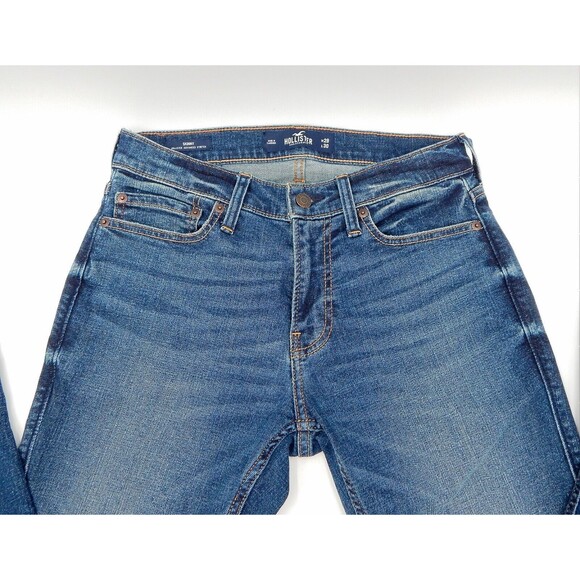 Hollister Skinny Advanced Stretch Mens 29x30 Medium Wash Distressed Denim Jeans - Picture 3 of 9